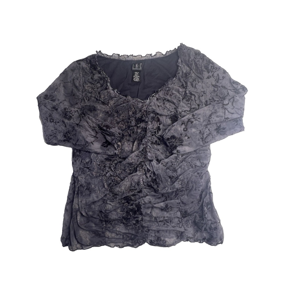 Vtg Y2K Textured Whimsy Romantic Fairy Grunge Cyber Festival Top Women L